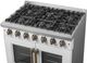 FORNO® Galiano Series Alta Qualita 36" White and Antique Brass Pro Style Gas Range-4