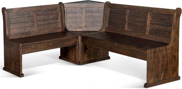 Sunny Designs™ Homestead Tobacco Leaf Short Bench & Corner Seat with Wood Seats