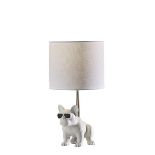 Adesso® Sunny Dog Matte White Table Lamp-0