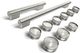 KitchenAid® 48" Monochromatic Stainless Steel Commercial-Style Induction Range Handle and Knob Kit-0