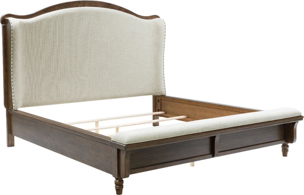 Traditional upholstered bed discount