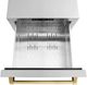 ZLINE Autograph Edition 24 in. Touchstone 168 Can Outdoor-Rated Dual Refrigerator Drawer with Satin Stainless Steel Doors and Polished Gold Handles-5