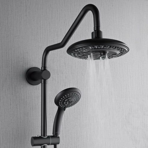 Forno Acqua AcquaSPA Matte Black 8" Retrofit Shower System 1.8 GPM-1