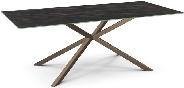 Amisco Customizable Asterisk Porcelain 83.5" Rectangular Table with Starburst Stand-0