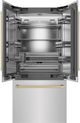 ZLINE Autograph Edition 36" 19.6 Cu. Ft. Stainless Steel Built-In French Door Refrigerator with Champagne Bronze Accents-1