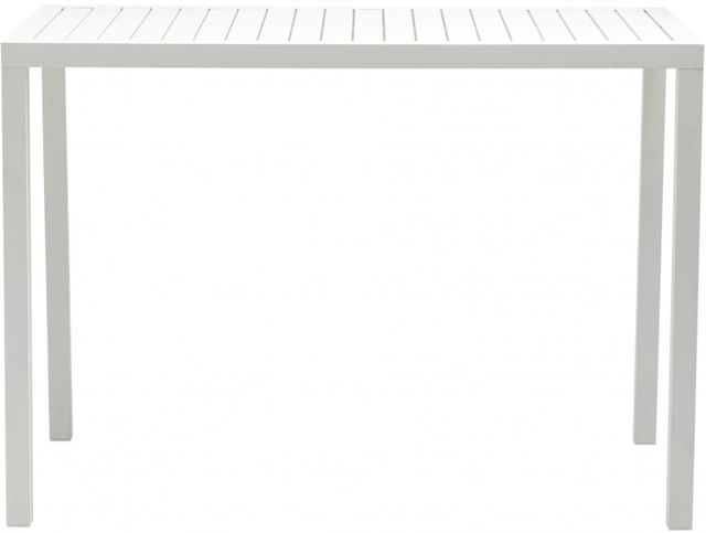 Meridian Furniture Maldives White Aluminum Outdoor Rectangle Bar Table-1