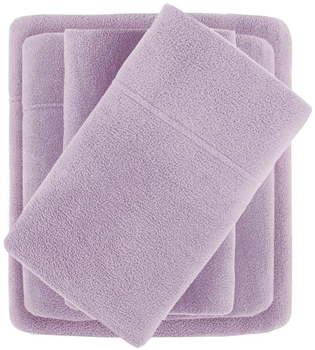 Olliix by True North by Sleep Philosophy 3 Piece Lavender Twin Micro Fleece Sheet Set-0