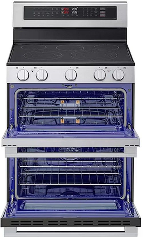 LG 30" Stainless Steel Smart Freestanding Double Oven Electric Range with Air Fry & Air Sous Vide-1