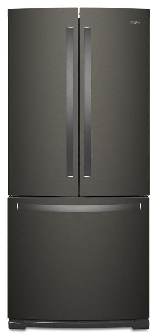 Réfrigérateur à portes françaises de 30 po Whirlpool® de 19,7 pi³ - Acier inoxydable noir résistant aux traces de doigts *M674