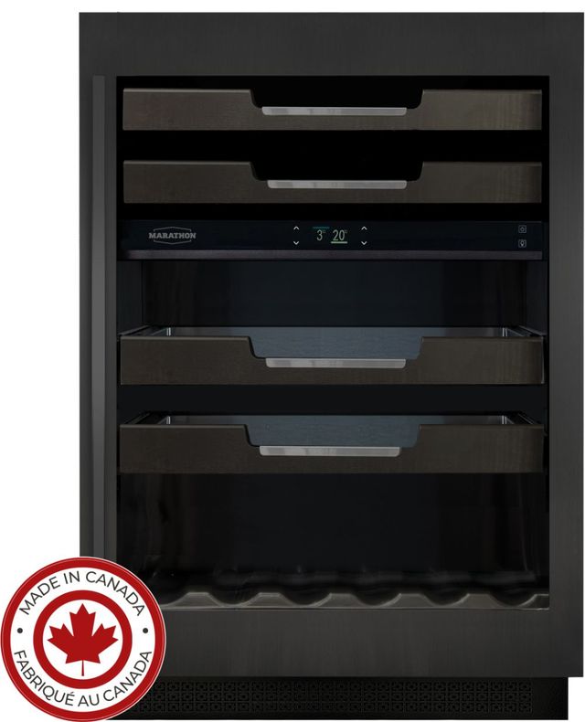 Marathon M4 Series 24” 5.3 Cu. Ft. Black Stainless Steel Built-In Dual Zone Wine Cooler-0