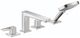 Hansgrohe Metropol Chrome 4-Hole Roman Tub Set Trim with Loop Handles and Handshower-0
