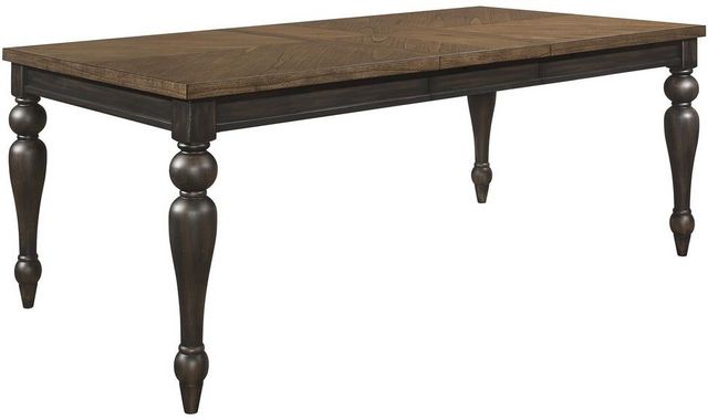 Crown Mark Hilara Brown Dining Table with Dark Brown Base-2