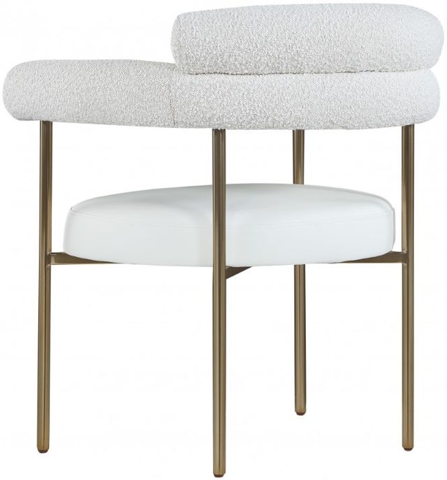 Meridian Furniture Blake Cream/Brushed Brass Dining Arm Chair-3