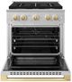 ZLINE Marino 30" Stainless Steel Pro Style Dual Fuel Range with 4-Burner DuoPro™ Cooktop and Electric Convection Oven and Polished Gold Accents-1