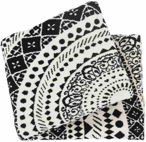 Surya Ekena Black 50"x60" Throw Blanket-1