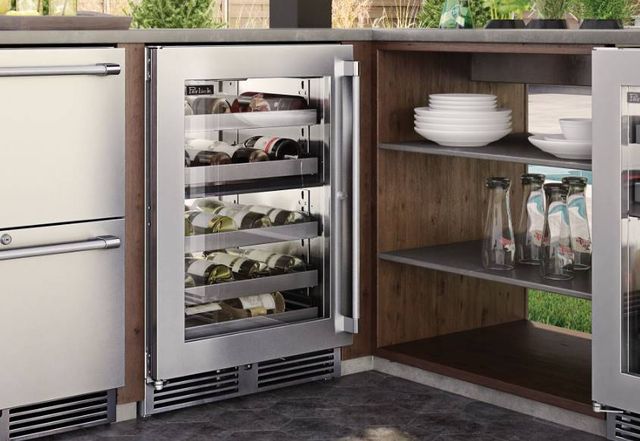 Perlick® Marine Stainless Steel 24" Dual Zone Glass Door Wine Reserve-1