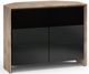 Salamander Designs® Barcelona 329 CR Corner Cabinet-Natural Walnut/Black Glass-0