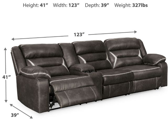 Signature Design by Ashley® Kincord 2-Piece Midnight Power Reclining Small Spaced Sectional-1
