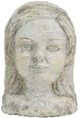 A & B Home Gray Cement Lady Bust Statue with Long Hair-0