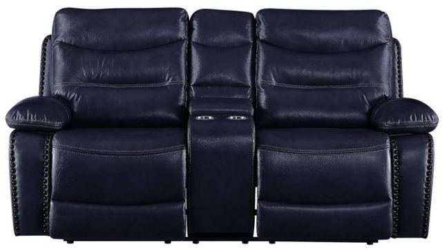 ACME Furniture Aashi Navy Manual Reclining Loveseat with Console-3
