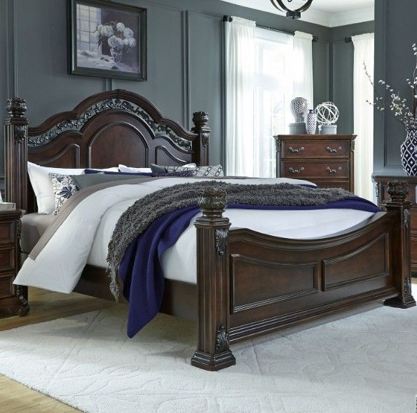 Liberty Furniture Messina Estates Cognac King Poster Bed-1