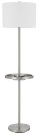 Cal® Lighting & Accessories Crofton Brushed Steel Floor Lamp with Tray Table-0