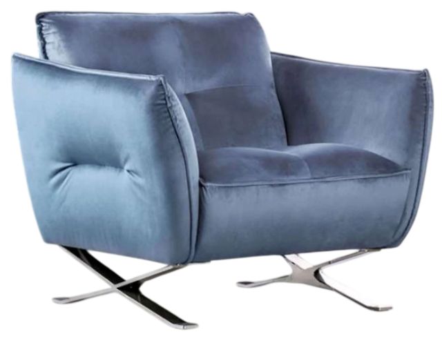 Furniture of America® Civellutino Light Blue Accent Chair-0
