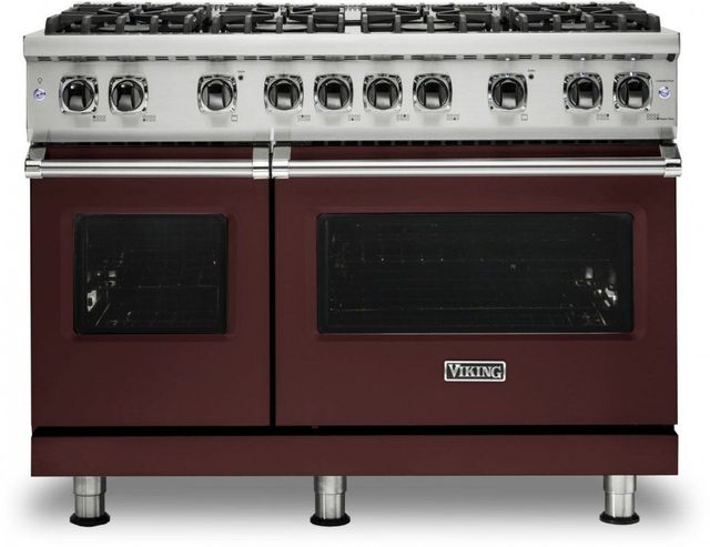 Viking® 5 Series 48" Kalamata Red Pro Style Liquid Propane Range-0