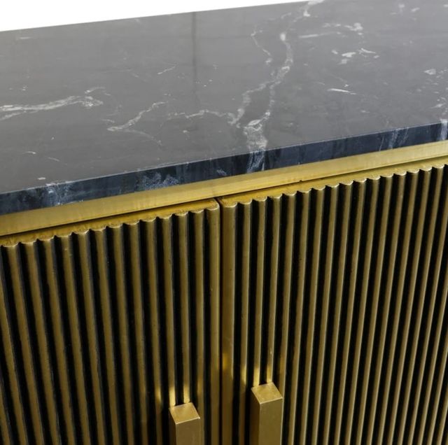 StyleCraft Black/Gold Fluted Sideboard -2