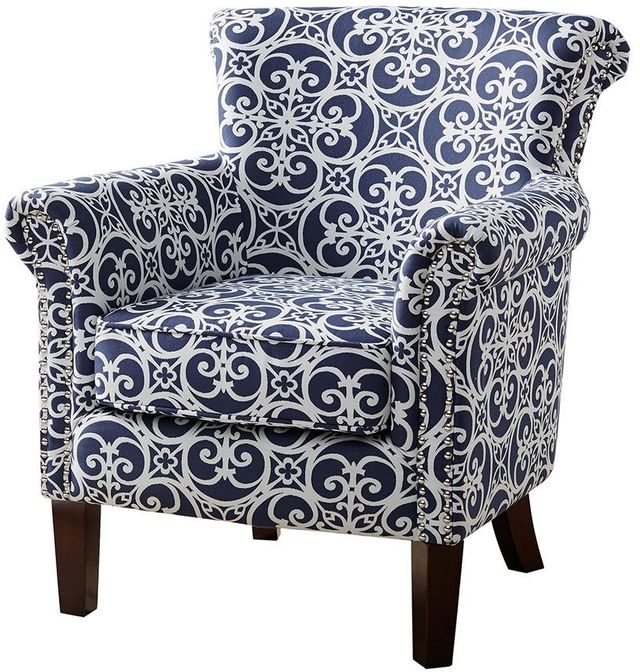 Olliix by Madison Park Navy Brooke Tight Back Club Chair-3
