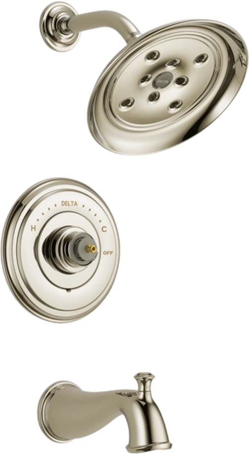 Delta Cassidy® Monitor® 14 Series H2Okinetic® Polished Nickel Less Handle Tub and Shower Trim-0