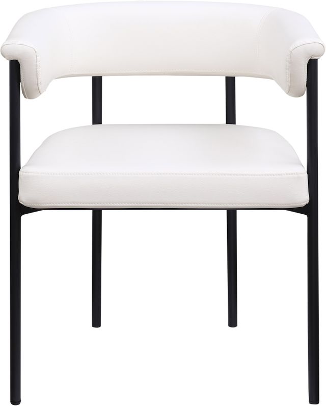 Meridian Furniture Malin Cream Vegan Leather Dining Arm Chair-1
