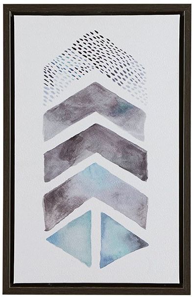 Olliix by Urban Habitat Blue/Grey Set of 2 This and That Way Framed Gel Coat Canvas-2