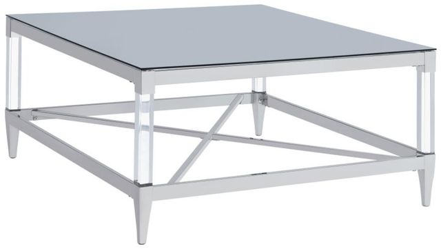 Coaster® Lindley Tempered Mirror Top Coffee Table with Chrome Base-0