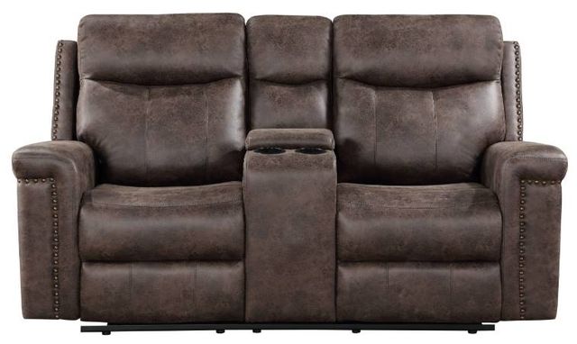 New Classic® Home Furnishings Quade Mocha Dual Power Reclining Loveseat-2