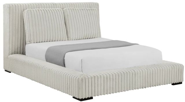 Legends Home Lotus Marcus Alabaster Queen Upholstered Platform Bed-0