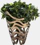 Sagebrook Home 2-Piece Champagne 10/14" Abstract Metal Tornado Vase Set-3