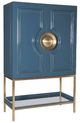Century® Cadence Blue/Brass Bar Cabinet-0
