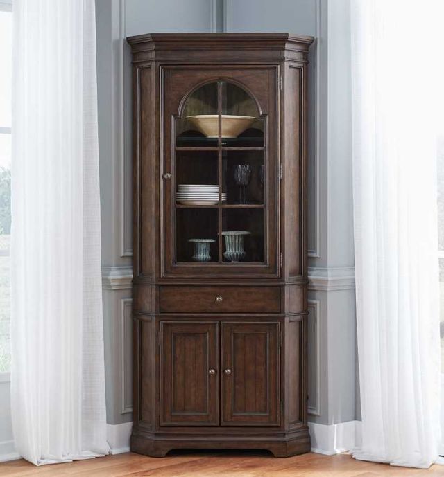 Liberty Furniture Arden Road Satin Cherry Corner Cabinet-1