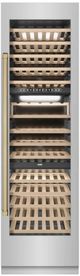ZLINE Autograph Edition 24" 12.4 Cu. Ft. Triple Zone 100 Bottle Column Wine Cooler in Stainless Steel and Champagne Bronze Accents-0