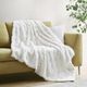 Olliix by Madison Park Claire Luxury Basketweave Ivory Faux Fur Throw-4