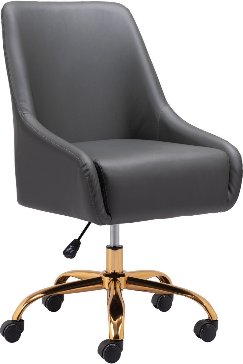 Zuo Madelaine Office Chair Gray Gold