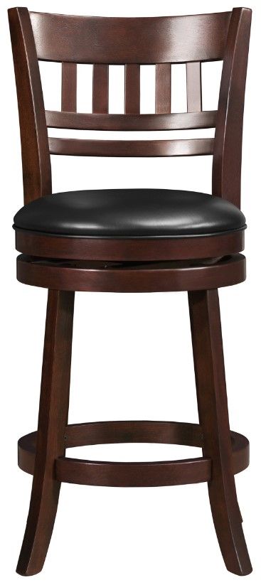 Homelegance® Edmond Black/Dark Cherry Swivel Counter Height Chair-2