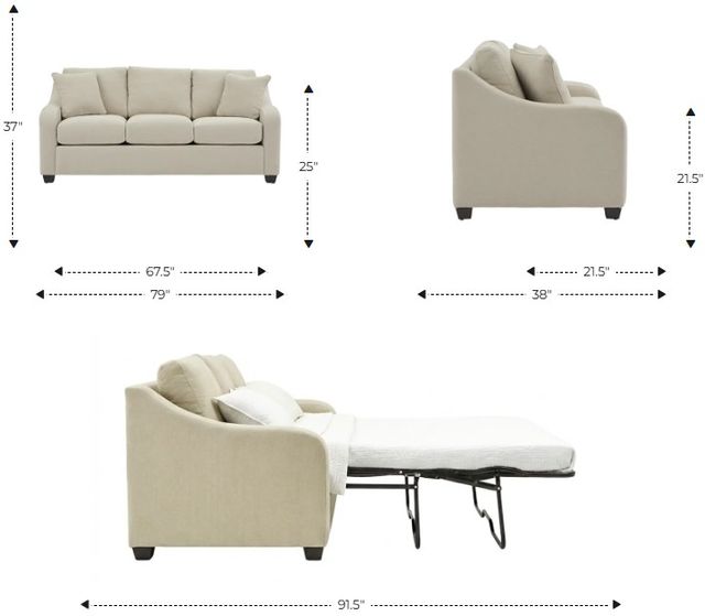 La-Z-Boy® Charlie Cappuccino Queen Sleep Sofa-2