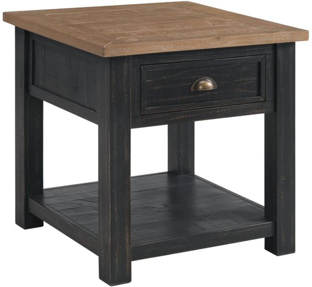 Martin Svensson Monterey Driftwood End Table with Black Base-0