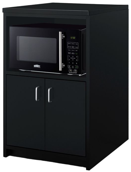 Summit® Black 2-Door Microwave Cabinet-3