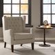 Olliix by Madison Park Linen Maxwell Button Tufted Wing Chair-4