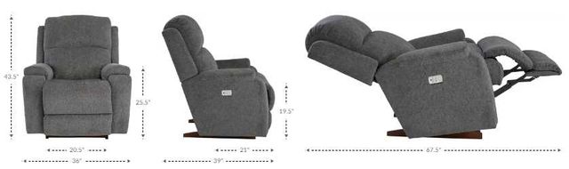 La-Z-Boy® Dorian Fossil Power Rocking Recliner with Headrest and Lumbar-2