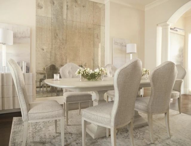 Bernhardt East Hampton Cerused Linen Dining Table-1