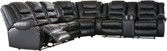 Signature Design by Ashley® Vacherie 3-Piece Black Reclining Sectional-0
